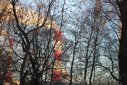 red and white striped chimney